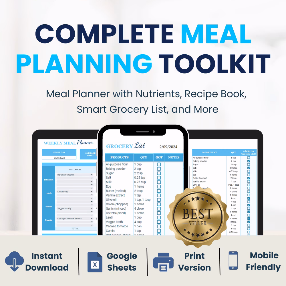 Best Google Sheets template for meal planning and shopping