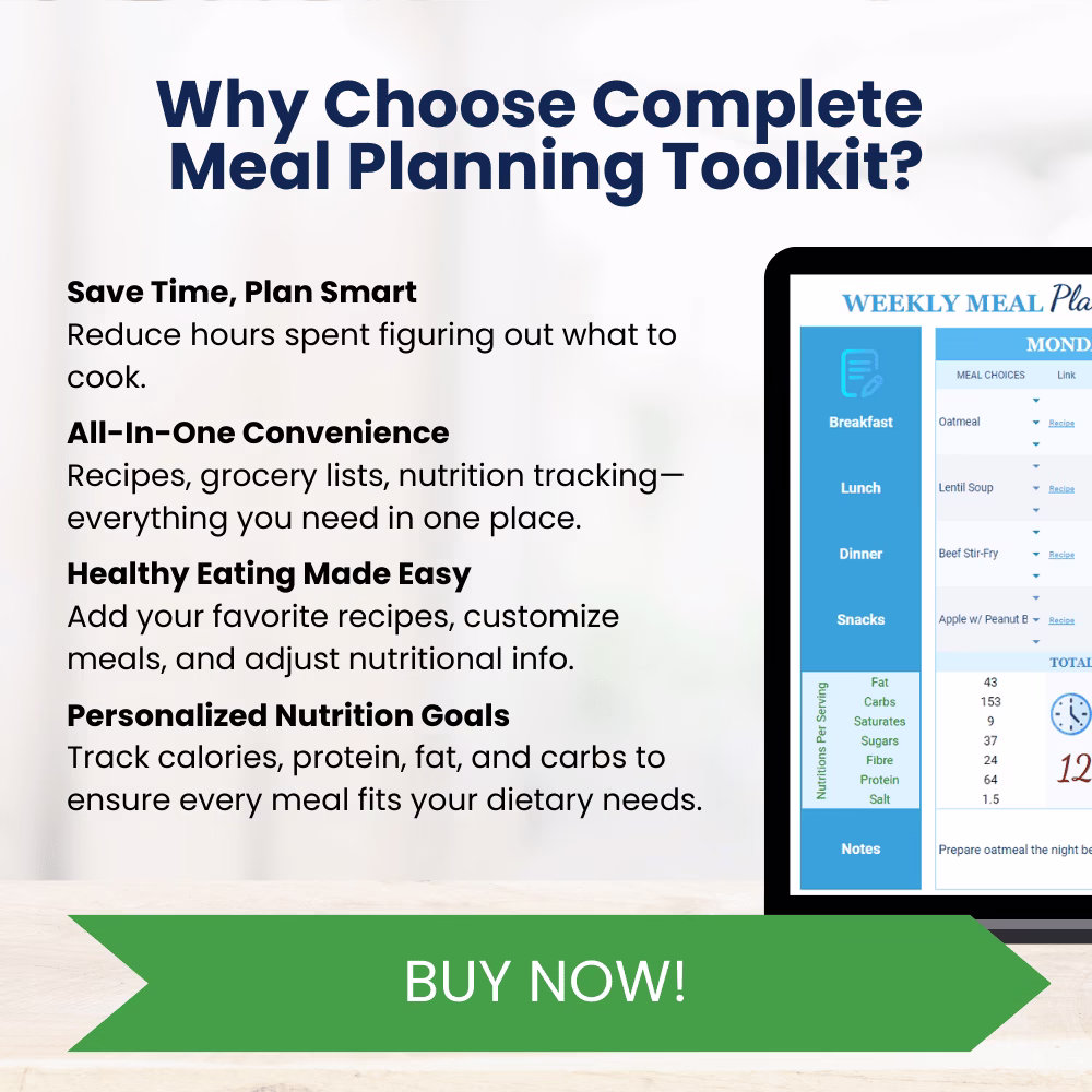Automatic shopping list meal planning Google Sheets spreadsheet