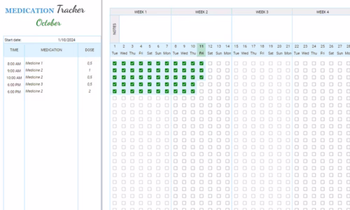 Health Monitoring with Medication Tracking in Google Sheets
