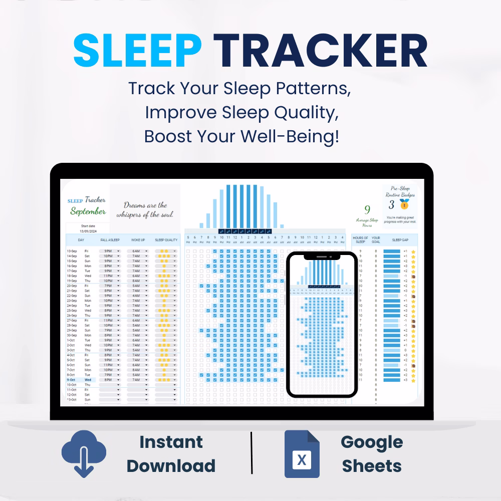 Google Sheets sleep tracker for improving sleep quality