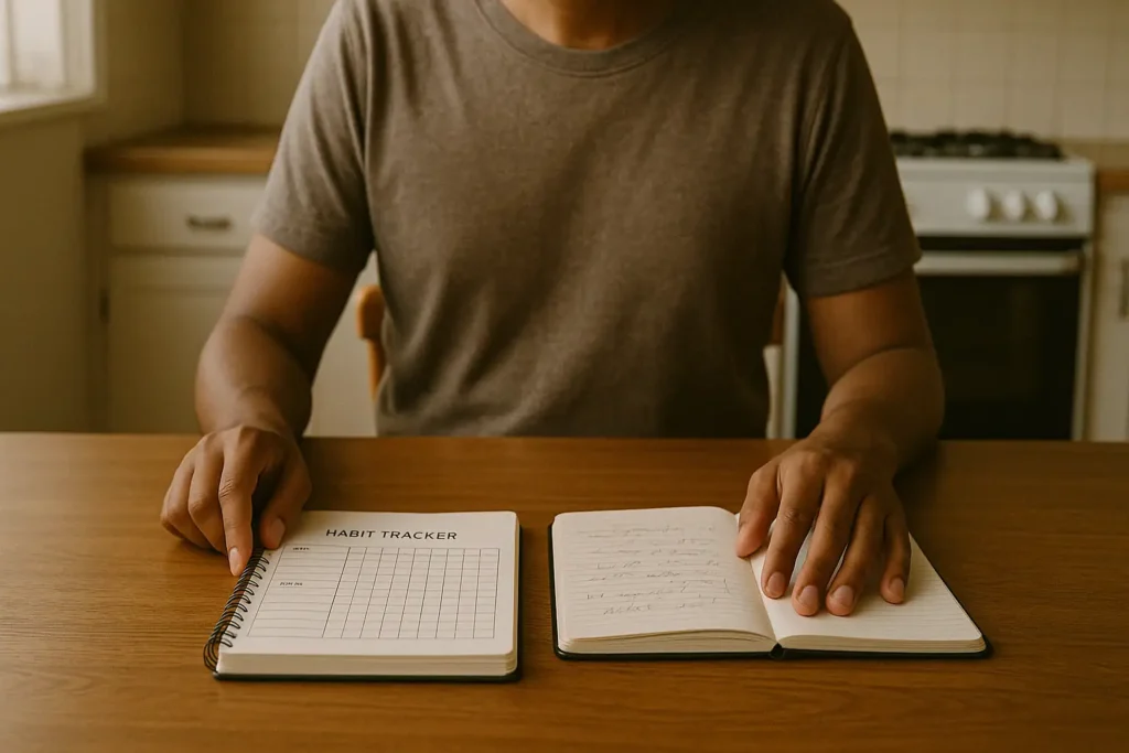 Person deciding between a structured routine and a flexible micro habit style at home
